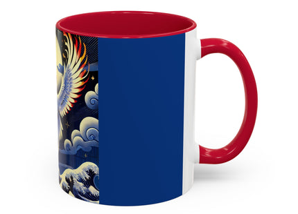 Majestic White Crane Colorful Mugs (11oz, 15oz)