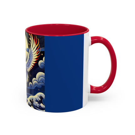 Majestic White Crane Colorful Mugs (11oz, 15oz)