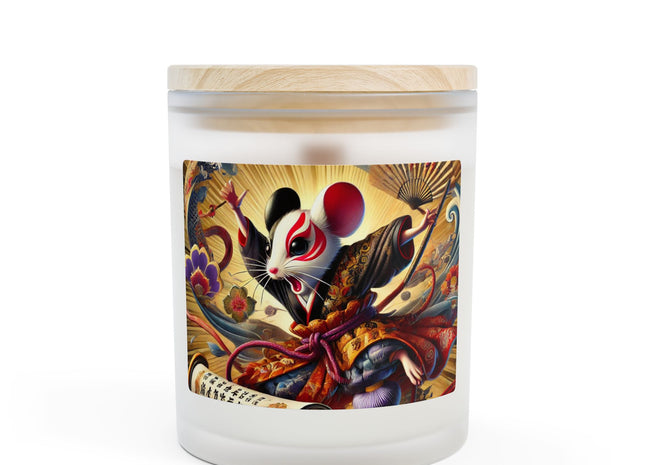 Theatrical Mouse on a Mission Frosted Glass Candle, 11oz