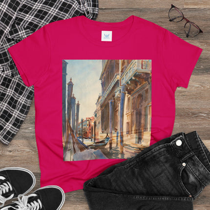 Gondola Moorings on the Grand Canal by John Singer Sargent Women's Midweight Cotton Tee