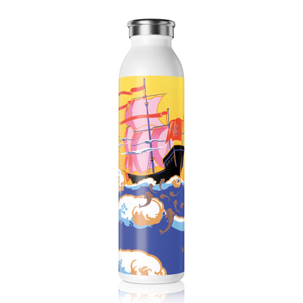 Golden Seas and Whimsical Dreams Slim Water Bottle