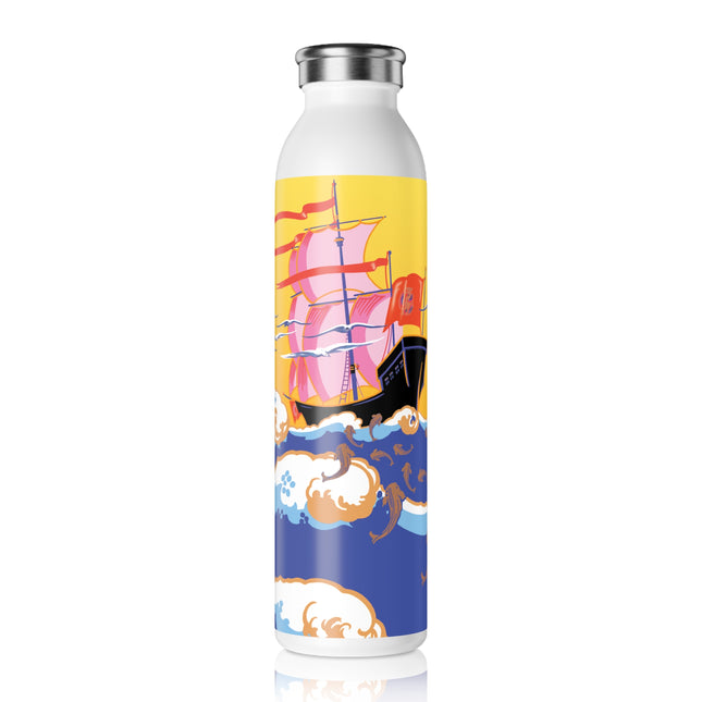 Golden Seas and Whimsical Dreams Slim Water Bottle
