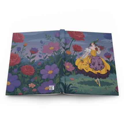 🌹💛 The Lady Of The Giant Rose Garden Hardcover Journal – Art Deco Fashion Illustration