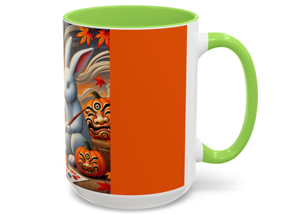 Halloween Rabbit’s Kabuki Jack-o’-Lanterns Colorful Mugs (11oz, 15oz)
