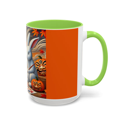 Halloween Rabbit’s Kabuki Jack-o’-Lanterns Colorful Mugs (11oz, 15oz)