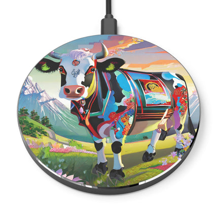 Cyber Glitch Cow Wireless Charger