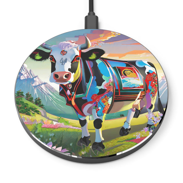 Cyber Glitch Cow Wireless Charger