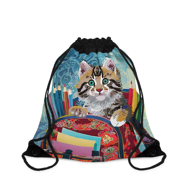 Whiskered Wanderings Drawstring Bag