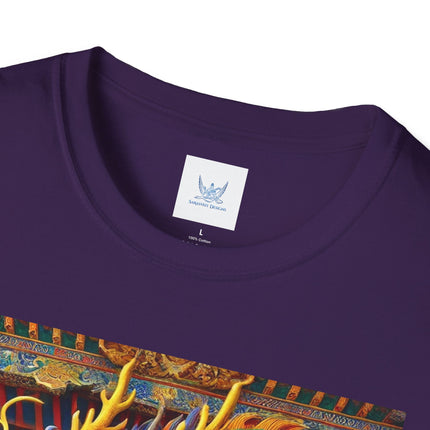 Tibetan Dragon Over Kabuki Duel Softstyle T-Shirt