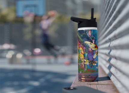 Neon Swarm Stainless Steel Water Bottle