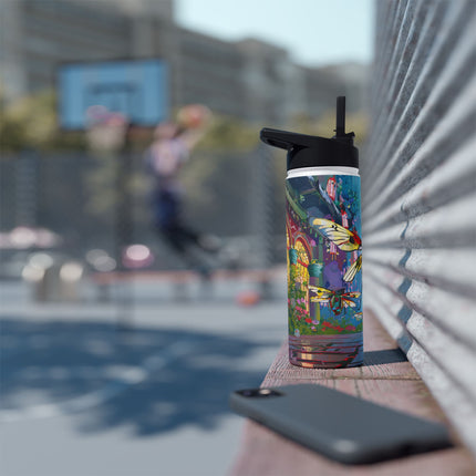 Neon Swarm Stainless Steel Water Bottle