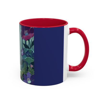 The Lady Of The Moonlit Fountain Colorful Mugs – Art Deco Botanical Serenity