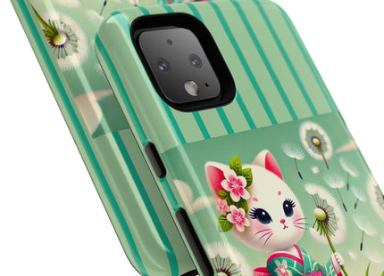 Geisha Kitten and the Dandelion Phone Cases