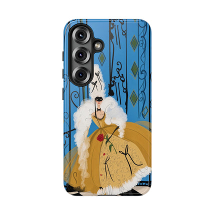 🎭🌹 The Lady At The Masquerade Gates Phone Case – Art Deco Fashion Illustration