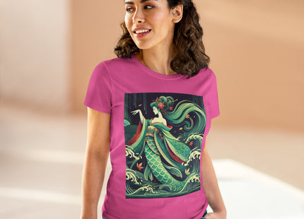 Mermaid Queen Rising from the Deep Women's Midweight Cotton Tee