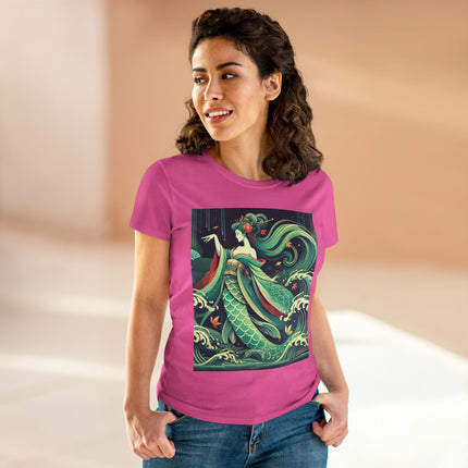 Mermaid Queen Rising from the Deep Cotton Tee