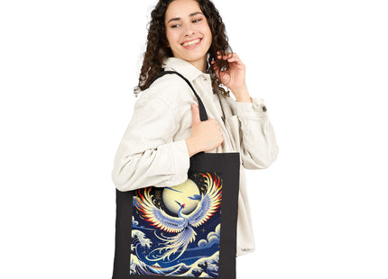 Majestic White Crane Cotton Canvas Tote Bag