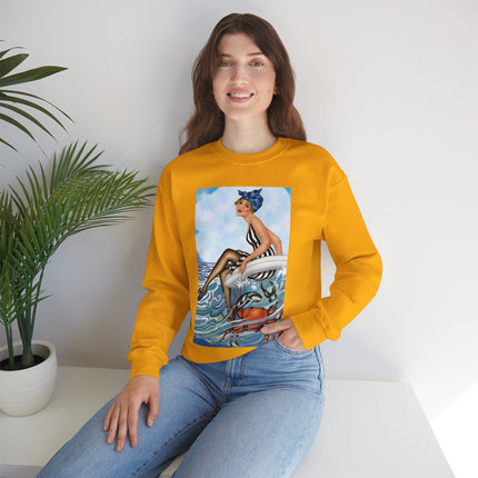 Playful Waves and Fashion Follies Heavy Blend™ Crewneck Sweatshirt