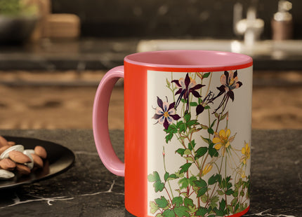 Aquilegia Flowers by Tanigami Kônan Colorful Mugs (11oz, 15oz)