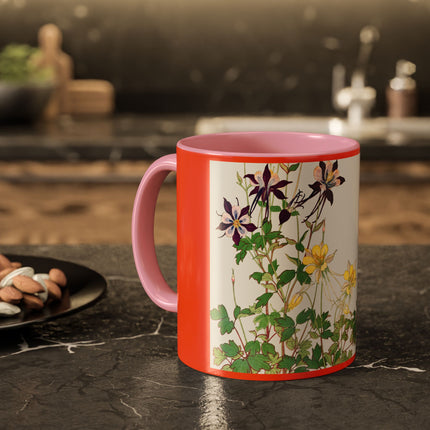 Aquilegia Flowers by Tanigami Kônan Colorful Mugs (11oz, 15oz)