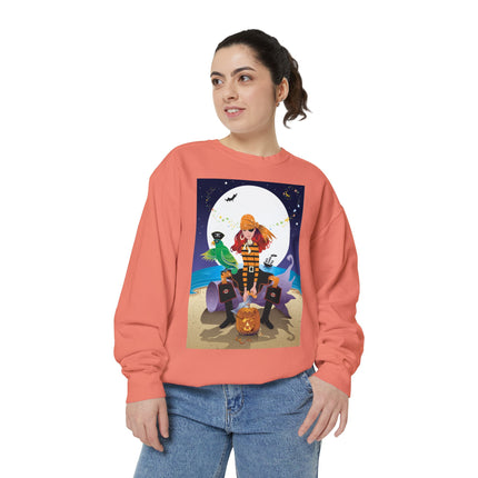 Moonlit Pirate Halloween Unisex Garment-Dyed Sweatshirt