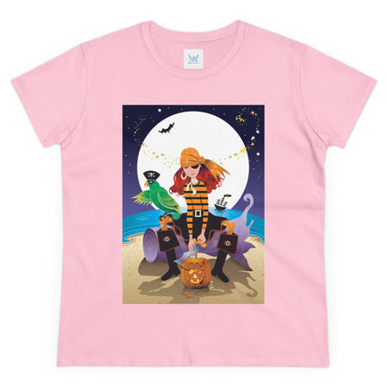 Moonlit Pirate Halloween Women's Midweight Cotton Tee
