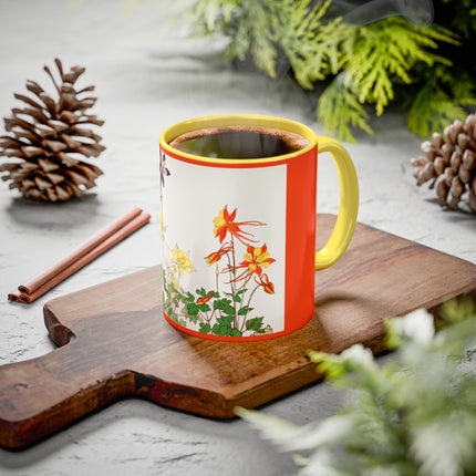 Aquilegia Flowers by Tanigami Kônan Colorful Mugs (11oz, 15oz)