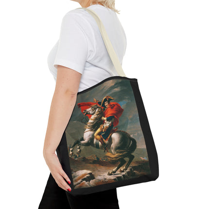 Napoleon Crossing the Alps by Jacques-Louis David Tote Bag (AOP)