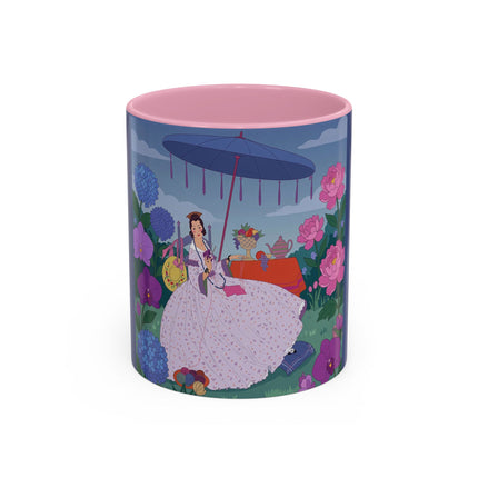The Lady Of The Garden Tea Party Colorful Mugs – Art Deco Floral Elegance