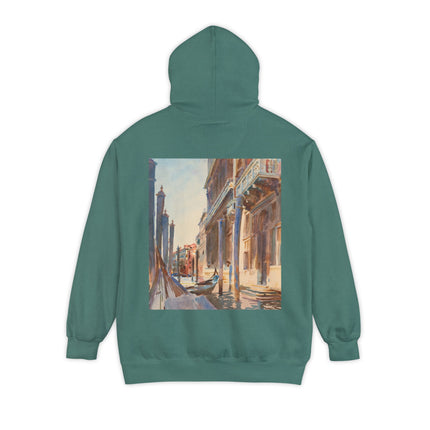 Gondola Moorings on the Grand Canal by John Singer Sargent Unisex Garment-Dyed Hoodie