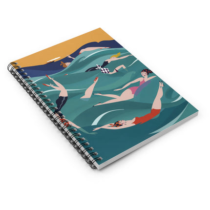 Summer Splash Spiral Notebook – Retro Beach Joy & Carefree Summer