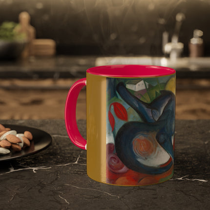 Two Cats, Blue and Yellow by Franz Marc Colorful Mugs, 11oz
