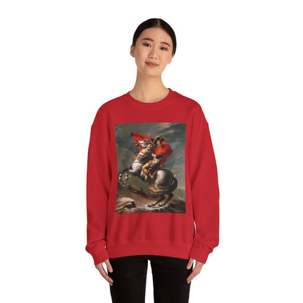 Napoleon Crossing the Alps by Jacques-Louis David Heavy Blend™ Crewneck Sweatshirt