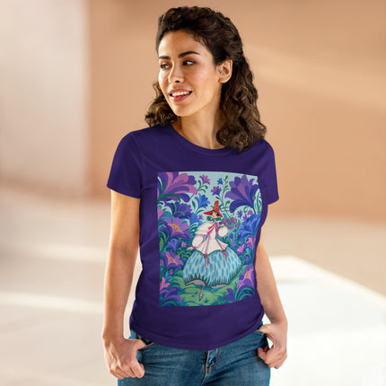 🌸🎶 The Garden Melody Cotton Tee – Art Deco Floral Whimsy