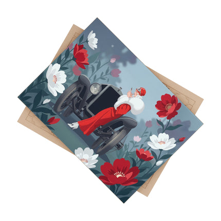 🌸🎀 The Grand Floral Promenade Ceramic Tile – Art Deco Fashion Fantasy