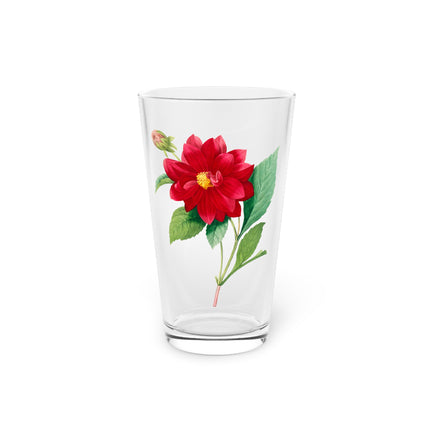 Dahlia Botanical Illustration by Pierre-Joseph Redouté Glass, 16oz
