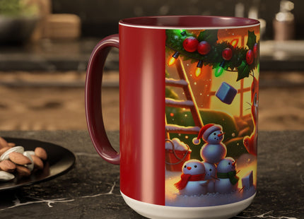 Naughty or Nice Kitten Christmas Colorful Mugs (11oz, 15oz)