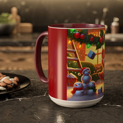 Naughty or Nice Kitten Christmas Colorful Mugs (11oz, 15oz)