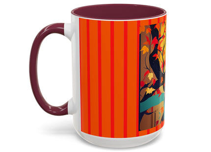 Black Cat in Kimono Colorful Mugs, 11oz
