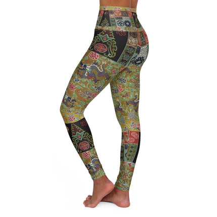 Chinois et Japonais 2 by Auguste Racinet High Waisted Yoga Leggings (AOP)