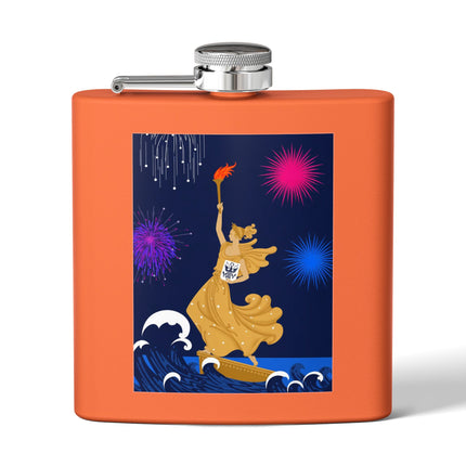 Liberty's Triumph Stainless Steel Flask – Art Deco Glory & Triumphant Spirit
