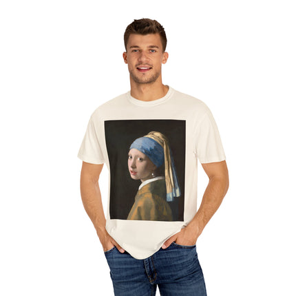 Girl with a Pearl Earring by Johannes Vermeer Unisex Garment-Dyed T-shirt