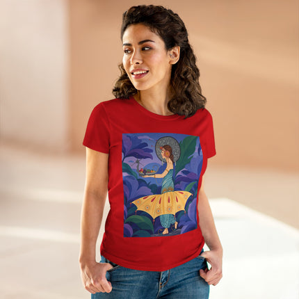 🦋🌿 The Butterfly Garden Offering Cotton Tee – Art Deco Botanical Fantasy