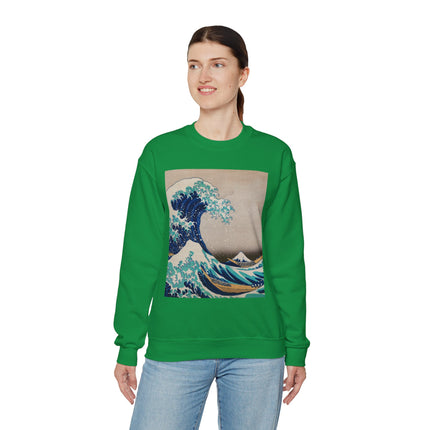 The Great Wave off Kanagawa by Katsushika Hokusai Heavy Blend™ Crewneck Sweatshirt