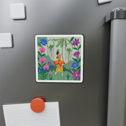 🦜🌺 The Parrot Dancer Die-Cut Magnets – Art Deco Tropical Whimsy