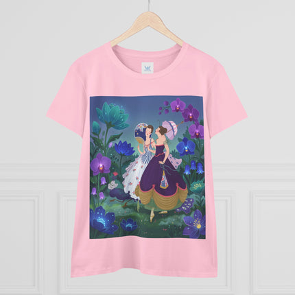 💜🌸 The Ladies Of The Enchanted Garden Cotton Tee – Art Deco Fashion Illustration