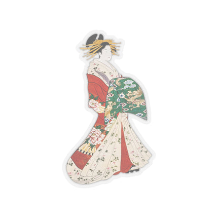 Japanese Woman by Hosoda Eishi Kiss-Cut Stickers (4 Sizes)