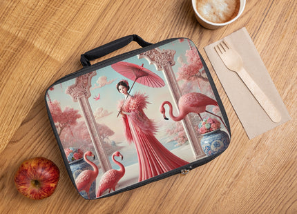 Petals, Porcelain, and Flamingos Lunch Bag
