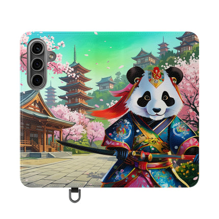 🦊⚔️ Cyberpunk Panda Samurai Flip Case – Futuristic Honor & Kitsune Spirit