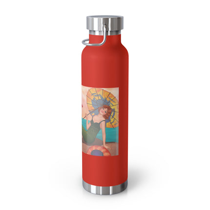 Mermaid with Parasol and Cupid by George Barbier Copper Vacuum Insulated Bottle, 22oz